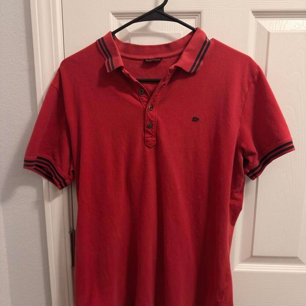 (2012-2015) Diesel Stretch Pique Polo - Red/Navy - L